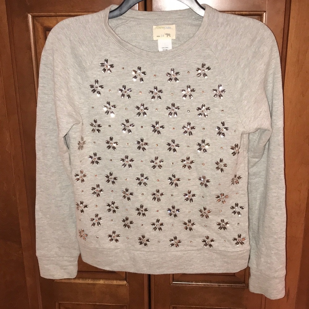 Crewcuts jeweled sweatshirt like new sz 14
